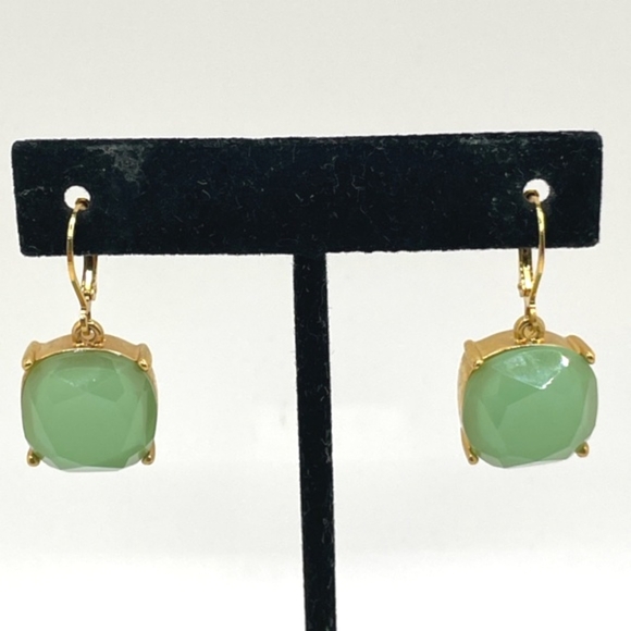 Joan Rivers Classic Collection Mint Green Faceted Lucite Pierced Earrings - Picture 1 of 9